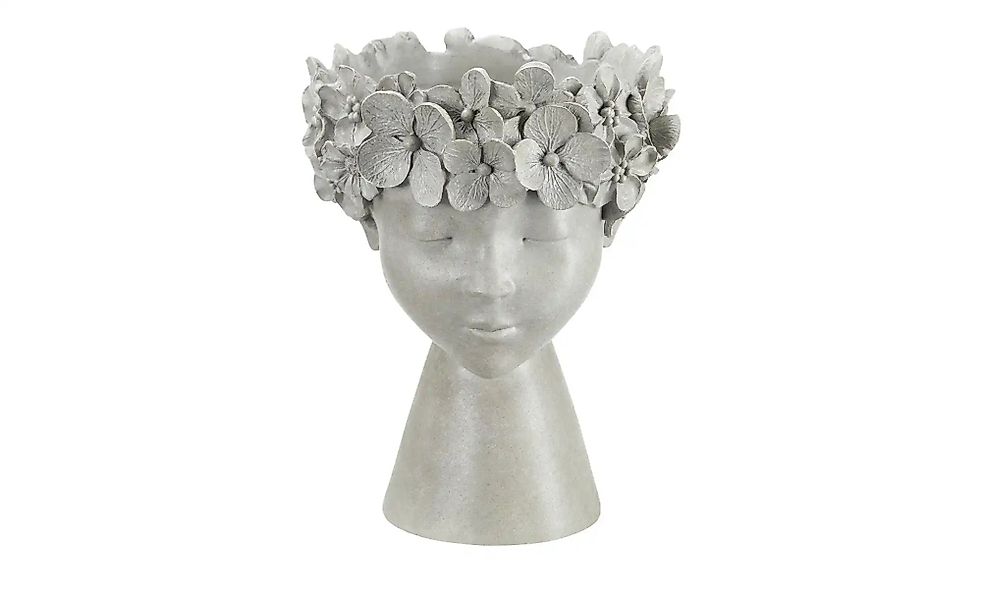 HOME STORY Übertopf Woman   ¦ grau ¦ Steinzeug ¦ Maße (cm): H: 23  Ø: 20 Ac günstig online kaufen