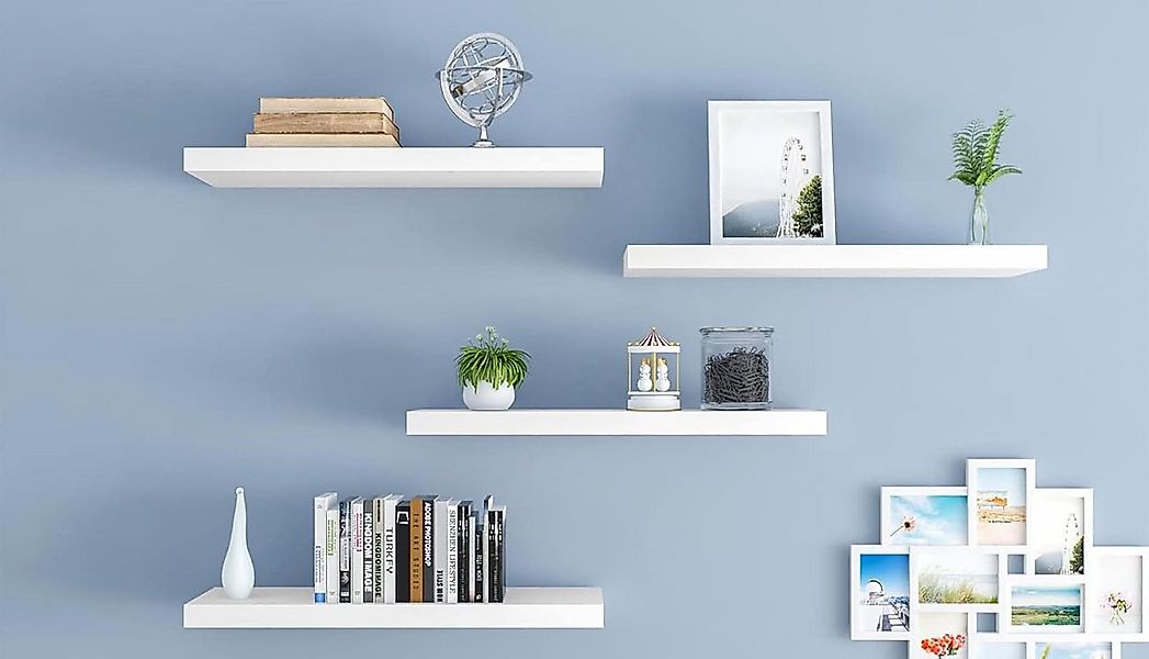 Woltu Wandregal, 4-tlg., Schweberegal für Deko Wandablagen aus MDF Holz günstig online kaufen