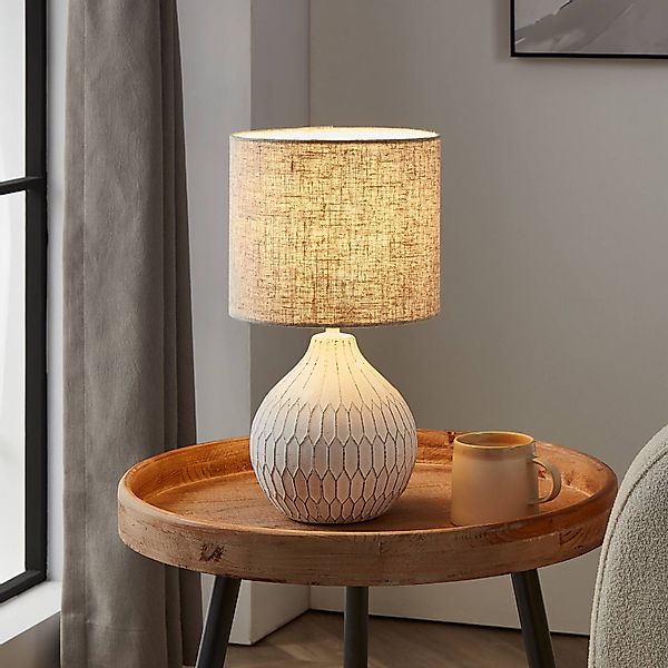 Tischleuchte Bellariva 3, weiß/hellbraun günstig online kaufen