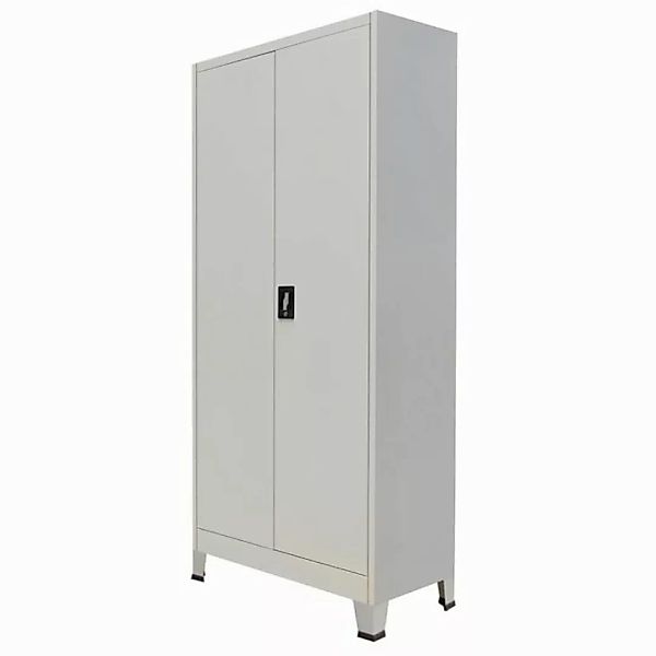 furnicato Aktenschrank Büroschrank mit 2 Türen Stahl 90x40x180 cm Grau (1-S günstig online kaufen