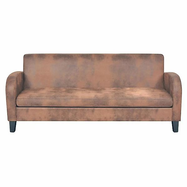 3-sitzer Sofa Kunstleder Wildleder-optik Braun günstig online kaufen