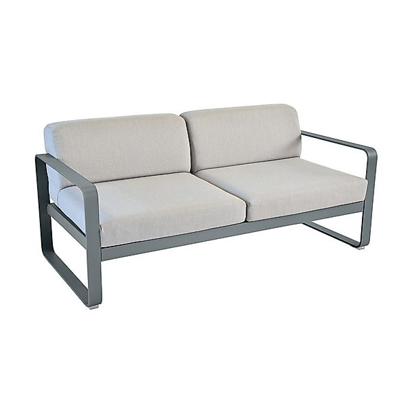 Bellevie Lounge-Sofa 2-Sitzer 21 Acapulcoblau 79 Flanellgrau günstig online kaufen