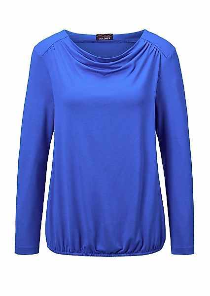 GOLDNER Kurzarmshirt "Langarmshirt mit Wasserfallausschnitt" Mit schmalem G günstig online kaufen