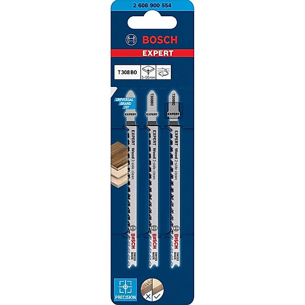 Bosch Expert Stichsägeblätter für Holz T308BO 3 Stück günstig online kaufen