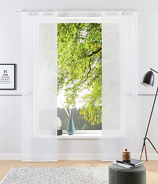 my home Schiebegardine Xanten (2 St), Schlaufen, transparent, Voile, 2-er S günstig online kaufen