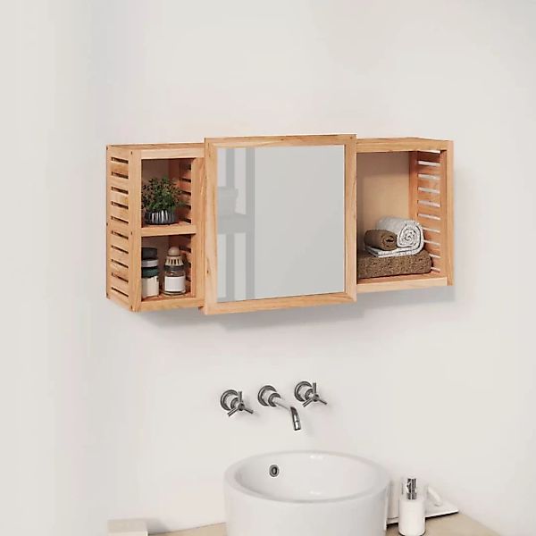 vidaXL Badezimmerspiegelschrank Spiegelschrank 80x17x34 cm Massivholz günstig online kaufen