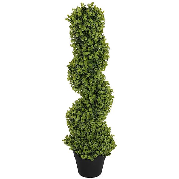 HOMCOM Künstlicher Eukalyptus-Spiralbaum mit inkludiertem Topf, UV-beständi günstig online kaufen