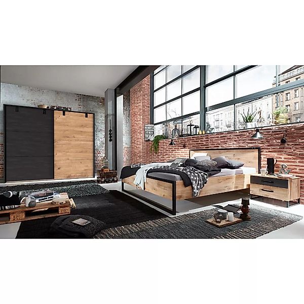 Schlafzimmer Set 4-tlg. DAVENPORT-43 mit Bett 160x200 in Eiche günstig online kaufen