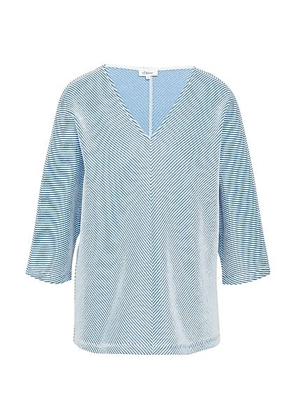 s.Oliver 3/4-Arm-Shirt Shirt mit Strukturstreifen und Fledermausärmeln Teil günstig online kaufen