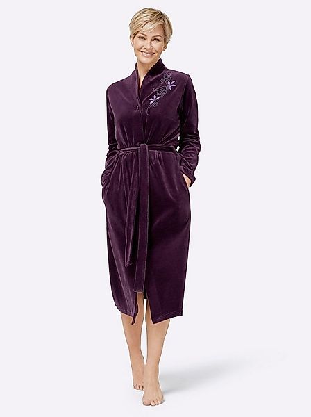 Miss Ulrike Morgenmantel Morgenmantel Langarm, Baumwolle, Nicki günstig online kaufen