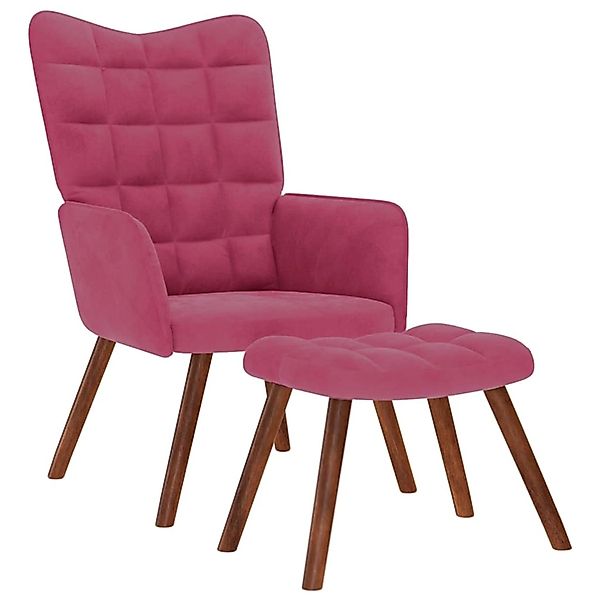 vidaXL Relaxsessel mit Hocker Weinrot Samt 4016826 günstig online kaufen