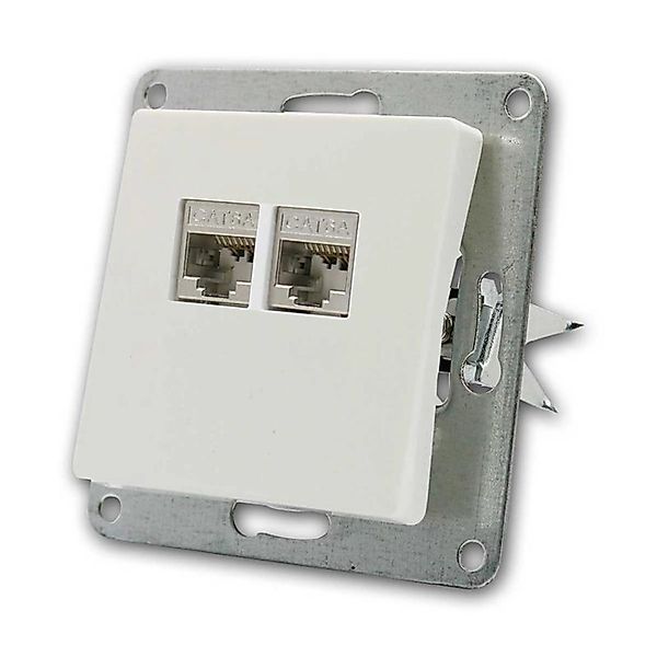 McPower CUP Netzwerkdose Weiß 2x RJ45 CAT6 ohne Rahmen günstig online kaufen
