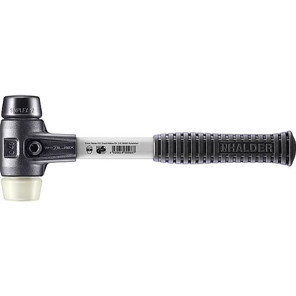 Halder Simplex Schonhammer Ø 40 mm Gummi   Nylon mit Verstärktem Temperguss günstig online kaufen