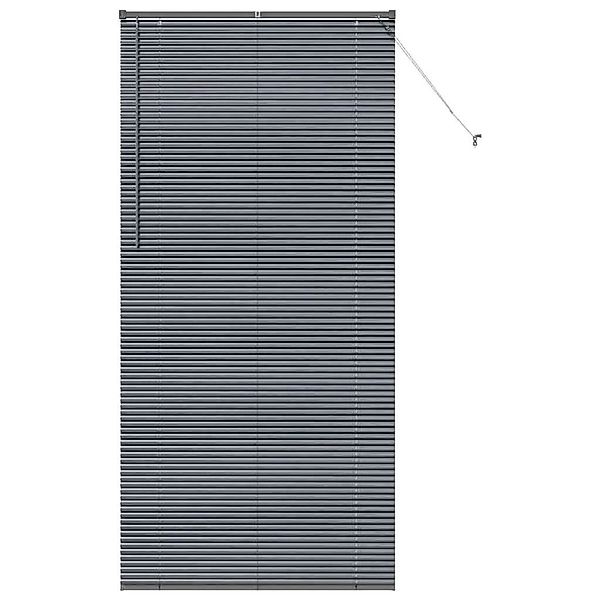 vidaXL Balkenjalousien mit Vorhängen Dunkelgrau 220 x 105 cm Aluminium 4200 günstig online kaufen