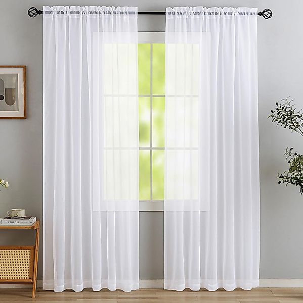 BYSURE Gardine NF10WH00980, Stangendurchzug (2 St), günstig online kaufen