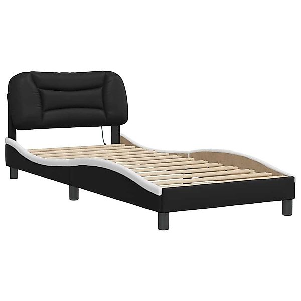 vidaXL Bett Bettgestell mit LED Schwarz günstig online kaufen