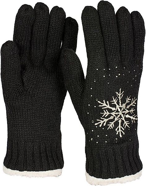styleBREAKER Strickhandschuhe Strickhandschuhe mit Schneeflocke, Strass und günstig online kaufen