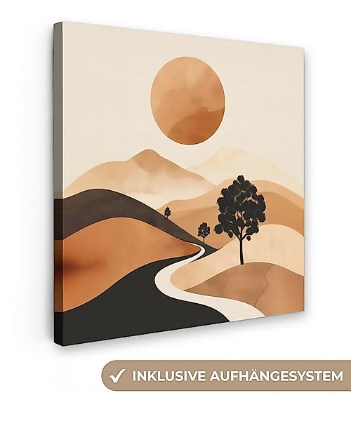 OneMillionCanvasses® Leinwandbild Sonne - Hügel - Baum - Abstrakt, Fotodruc günstig online kaufen