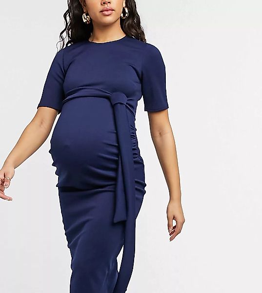 True Violet Maternity – Figurbetontes Kleid mit Rückenausschnitt in Marineb günstig online kaufen