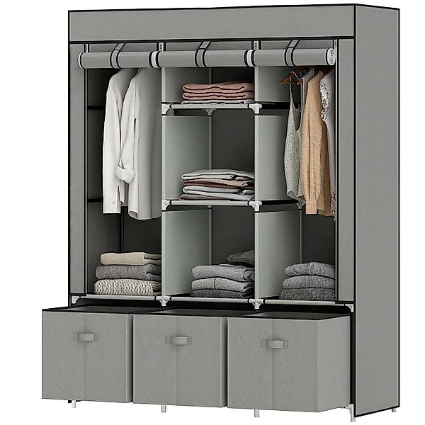 BlingBin Kleiderschrank Stoffschrank mit Kleiderstange, Schublade, günstig online kaufen