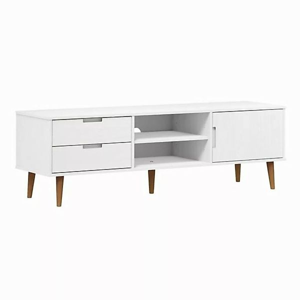 furnicato TV-Schrank MOLDE Weiß 158x40x49 cm Massivholz Kiefer (1-St) günstig online kaufen