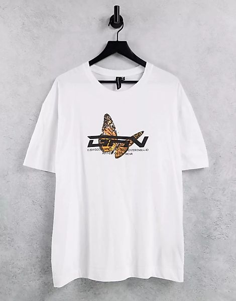 Good For Nothing – Oversize-T-Shirt in Weiß mit Schmetterlingsprint günstig online kaufen