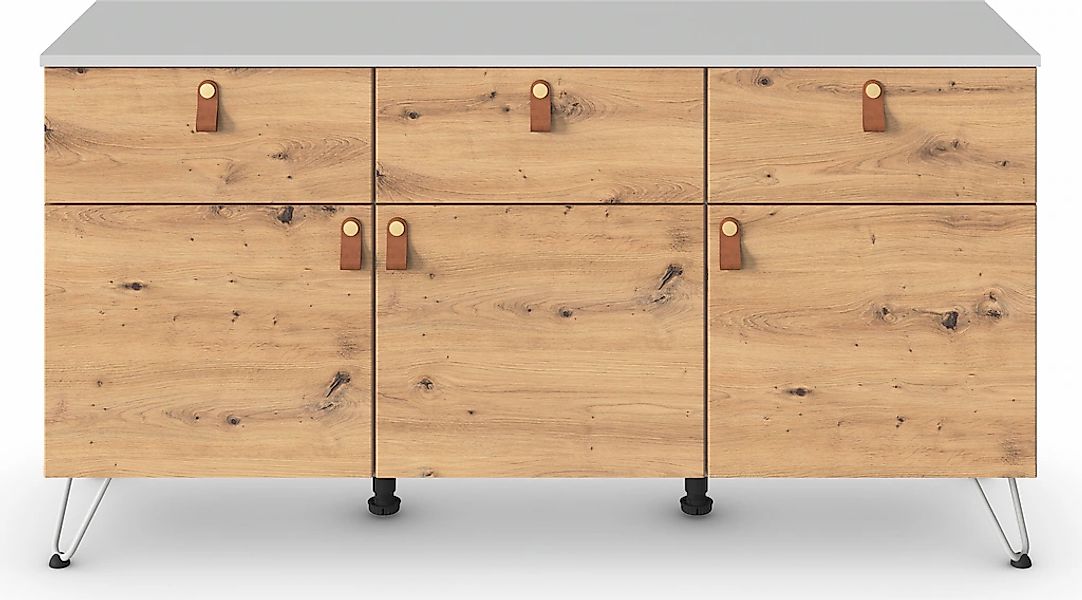 rauch Kombikommode "Homey by Aditio", mit Grifflaschen in Leder, 3 Schublad günstig online kaufen