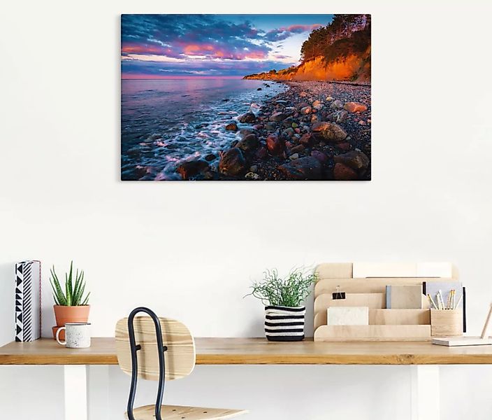 Artland Leinwandbild "Sonnenuntergang am Steilufer", Küstenbilder, (1 St.) günstig online kaufen