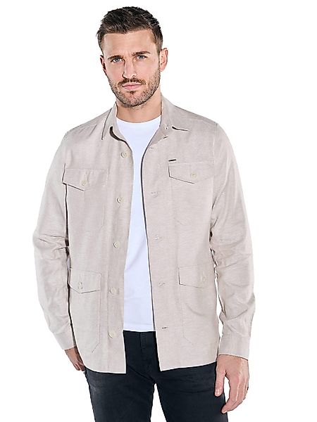 emilio adani Langarmhemd Overshirt mit Leinenanteil günstig online kaufen