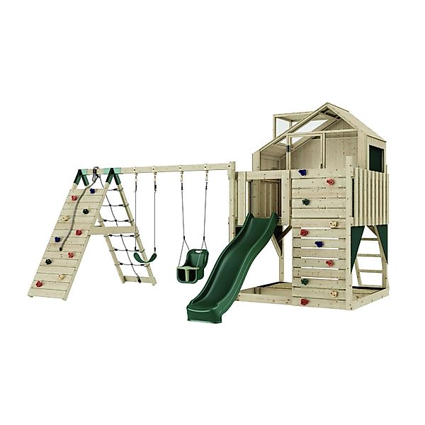 OutdoorToys Spielturm Oscar mit Babyschaukel Dunkelgrün günstig online kaufen