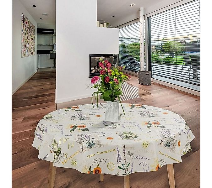 laro Tischdecke Wachstuch-Tischdecken Abwaschbar Olive Sonnenblume Sommer R günstig online kaufen