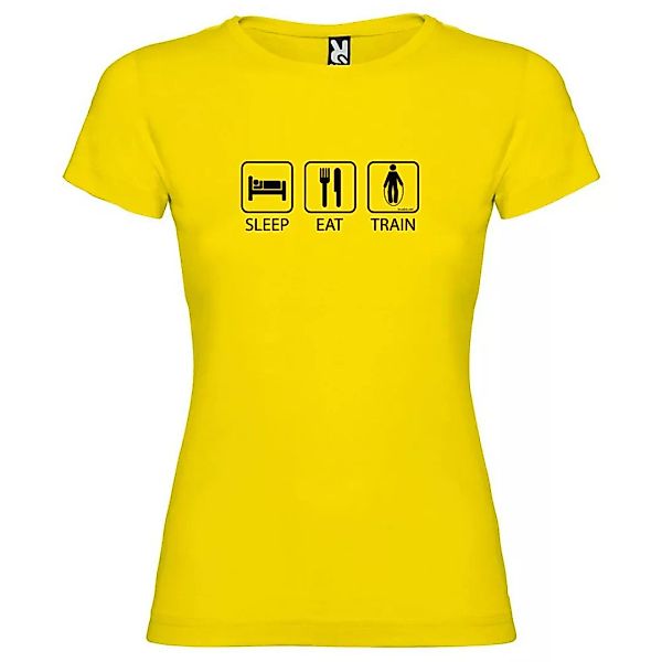 Kruskis Sleep Eat And Train Kurzärmeliges T-shirt S Yellow günstig online kaufen