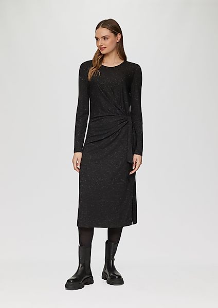 s.Oliver Maxikleid Glitzerndes Jersey-Kleid mit Knotendetail günstig online kaufen