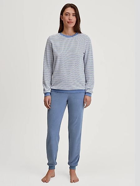 CALIDA Schlafanzug "Soft Dreams" 2 tlg. Ringel-Design, warm, weich, Frottee günstig online kaufen