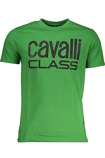 Cavalli Class T-Shirt Grünes Herren T-Shirt mit Druck und Rundhals – günstig online kaufen