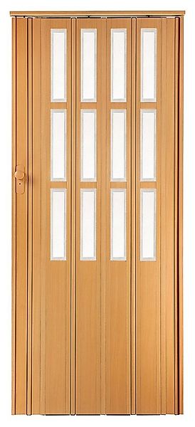 Standom Falttür Schiebetür Buche (Erle) Fenster Schloss H. 203cm Türbreite günstig online kaufen