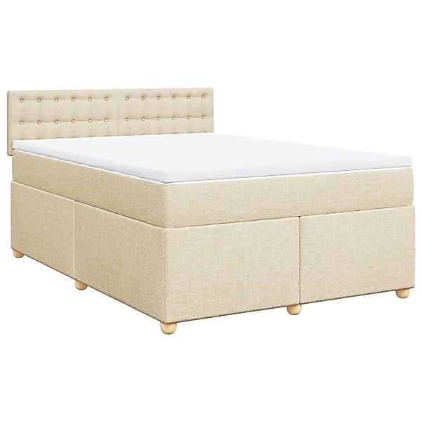 vidaXL Boxspringbett mit Matratze Creme 140x200 cm Stoff 3286722 günstig online kaufen
