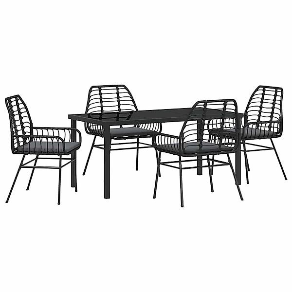 vidaXL Garten Essgruppe 5-Tlg Schwarz Poly Rattan 3380858 günstig online kaufen