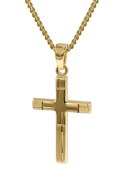 trendor Panzerkette Kreuz-Anhänger Gold 333 mit günstig online kaufen