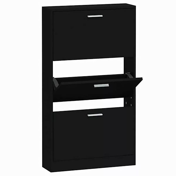 furnicato Schuhschrank Schwarz 59x17x108 cm Holzwerkstoff (1-St) günstig online kaufen