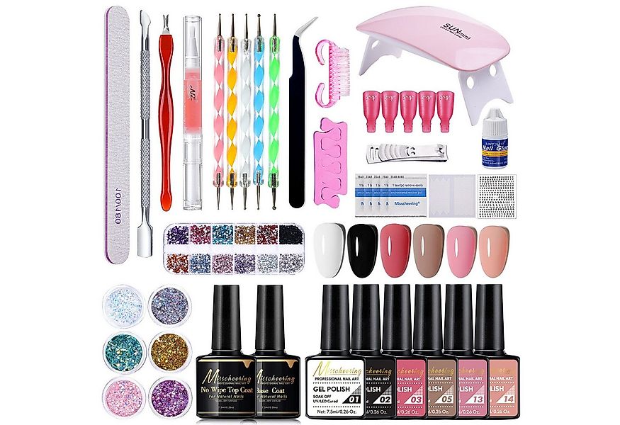 KINSI Lichthärtungsgerät UV Gel Nagellack Set 6 Farben + LED Lampe – Komple günstig online kaufen