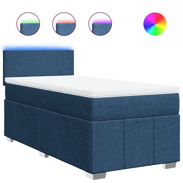 vidaXL Bett Boxspringbett mit Matratze Blau günstig online kaufen