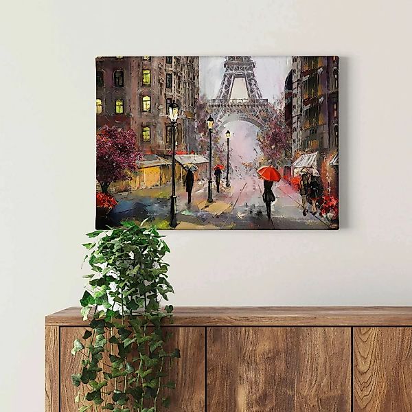Bricoflor Leinwand Bild Im Paris Gemälde Stil Romantisches Stadt Bild Mit E günstig online kaufen