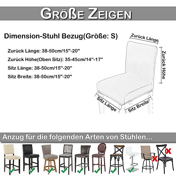 BTTO Stuhlhusse Barhocker Samt Stretch Stuhlbezug günstig online kaufen