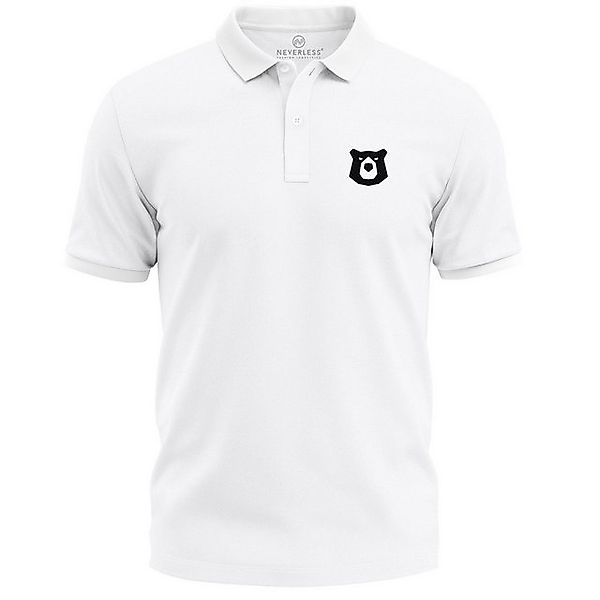 Neverless Poloshirt Poloshirt Herren mit Bärenkopf Logo– Kurzarm Polo Somme günstig online kaufen