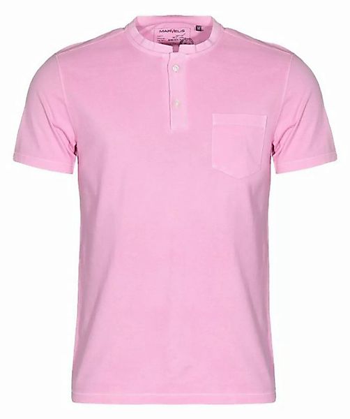 MARVELIS Poloshirt Poloshirt - Casual Fit - Stehkragen - Einfarbig - Rosa günstig online kaufen