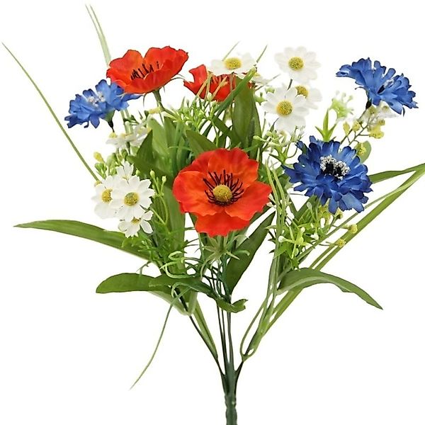 Kunstblumenstrauß Wiesenblumenstrauß mit Kornblume Mohn Kamille günstig online kaufen