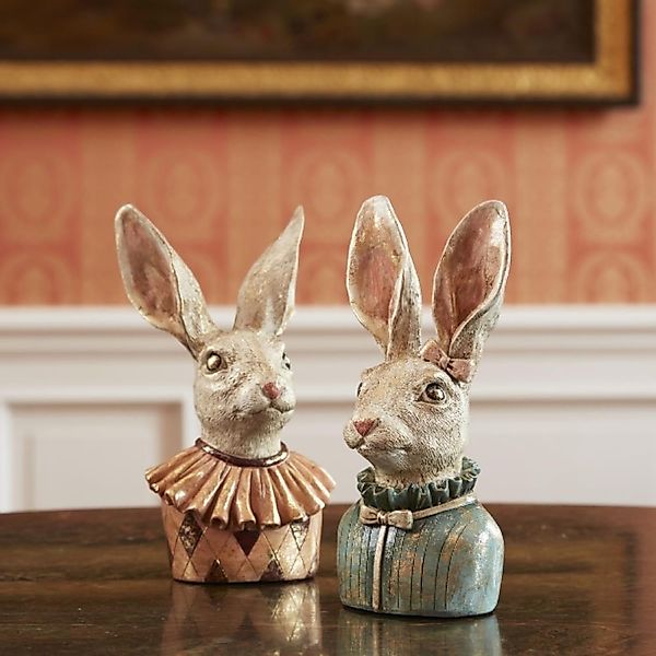 Osterdekoration Hasenbüste Heinzilein – Polyresin Figur apricot/creme/gold günstig online kaufen