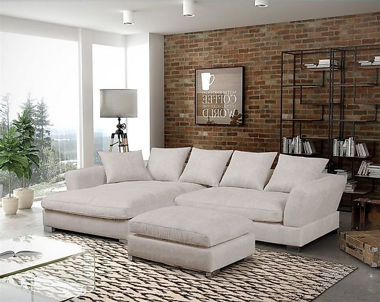 Fun Möbel Ecksofa TIZIAN in Stoff günstig online kaufen