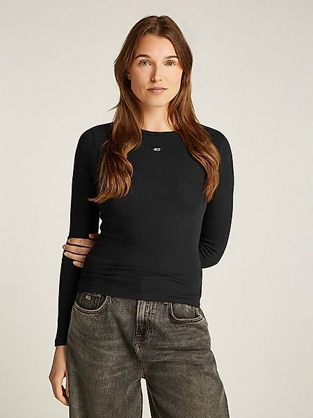 Tommy Jeans Langarmshirt TJW SLIM ESSENTIAL RIB LS mit Logostickerei günstig online kaufen